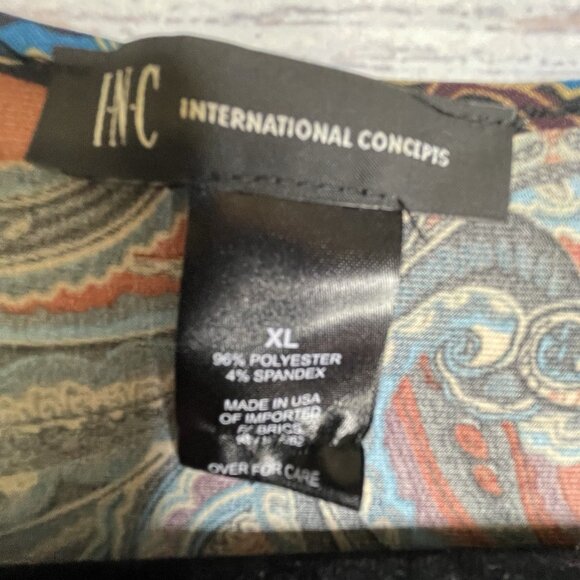 INC International Concepts Size XL Red Paisley Y2K Wrap Babydoll Top Whimsigoth - Picture 8 of 11